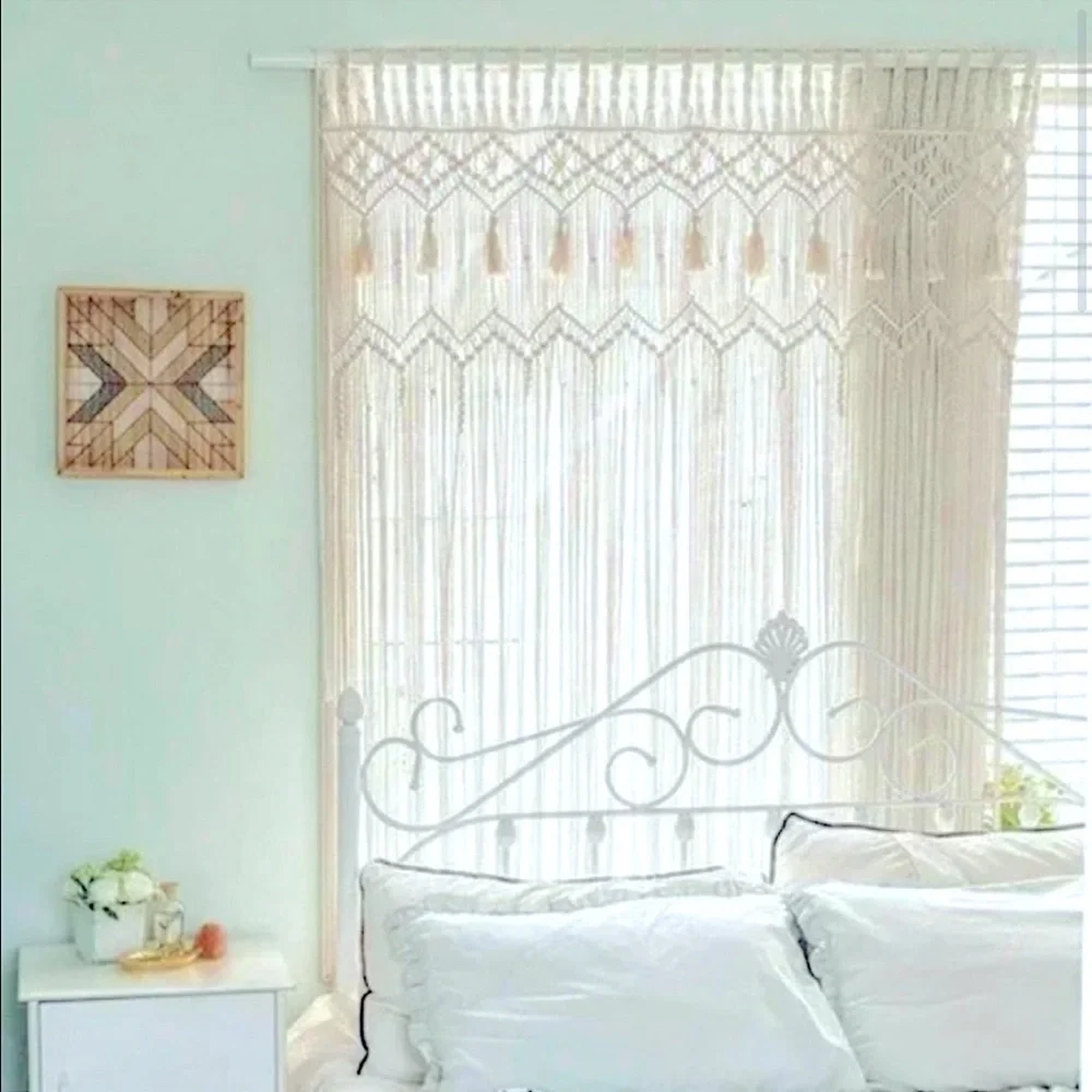 🆕Modern BÖHÖ Soul Embellish’s Handwoven Macrame Curtain/Tapestry/Photo Backdrop